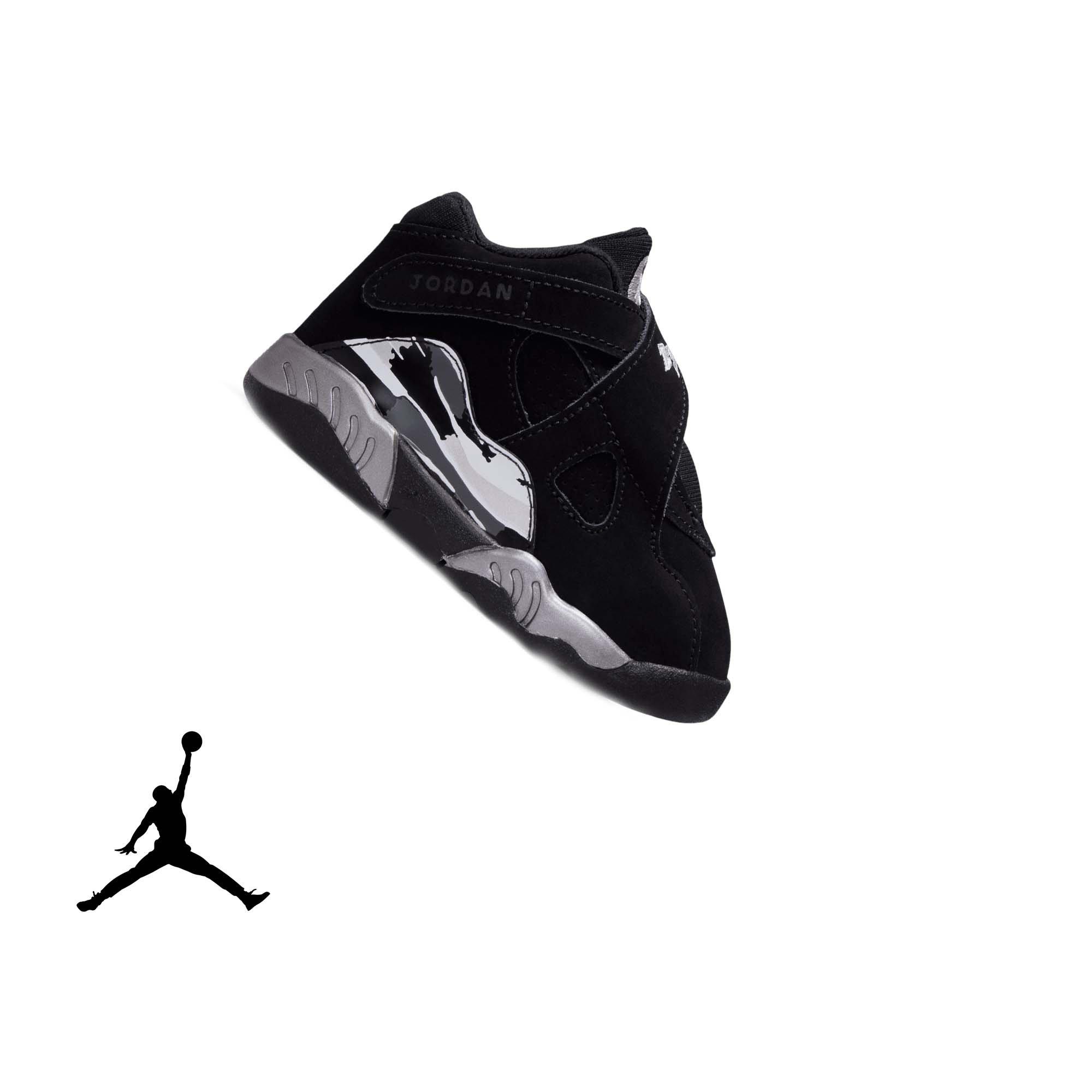 Jordan 8 Retro "Chrome" Toddler Kids' Shoe - BLACK/WHITE/LT GRAPHITE